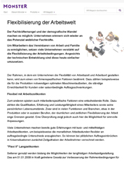 Flexibilisierung der Arbeitswelt Flexibilisierung der Arbeitswelt