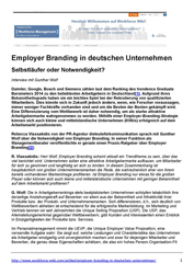 Fachliteratur Employer Branding in deutschen Unternehmen