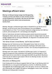 Meetings effizient leiten Fachartikel Meetings effizient leiten