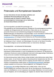 Potenziale und Kompetenzen bewerten Fachartikel Personalportfolio