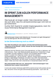 Fachartikel Sprint agil Performance Management Publikation