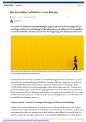 Fachliteratur Kanzlei-Fachkräfte halten